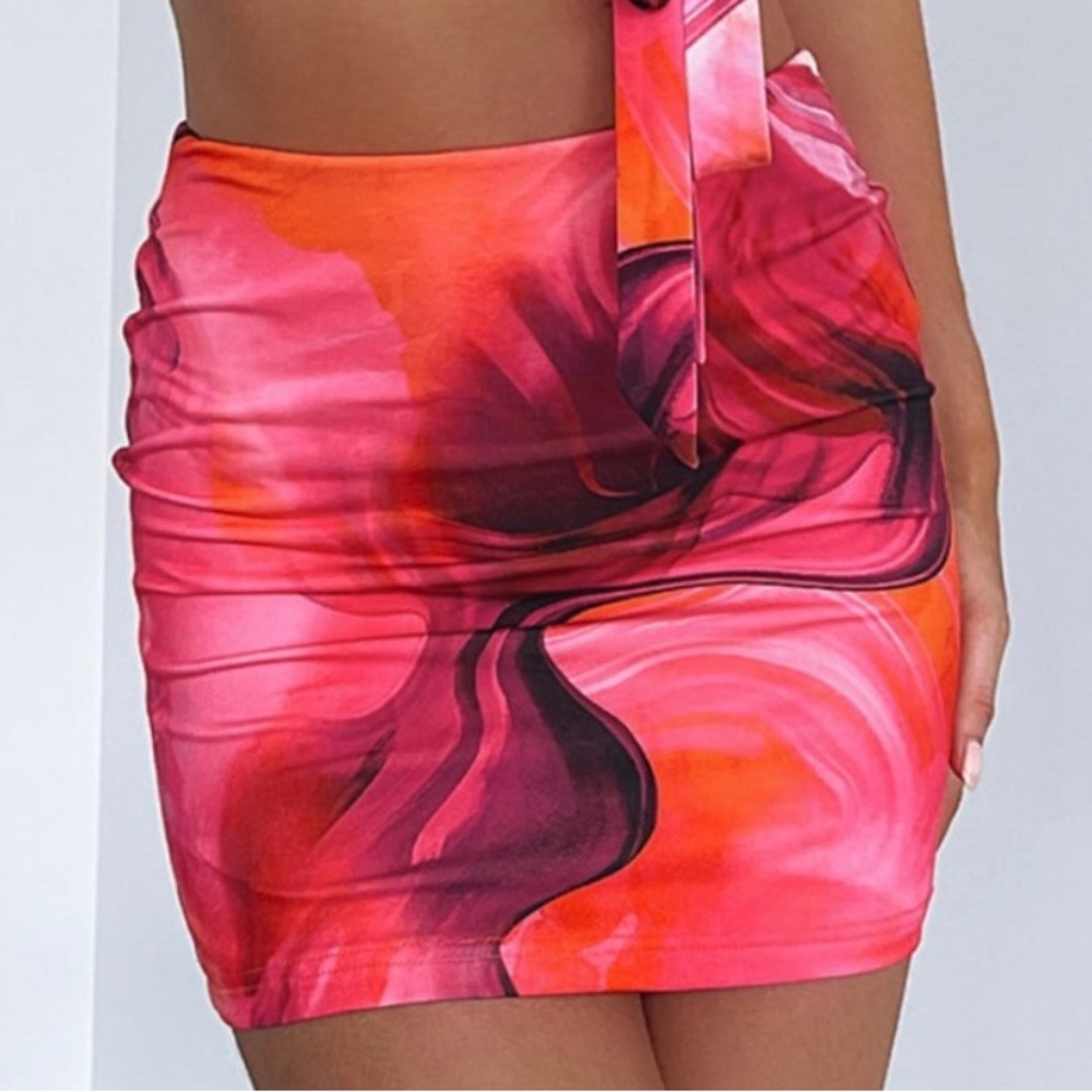 cabana daze mini skirt rose print